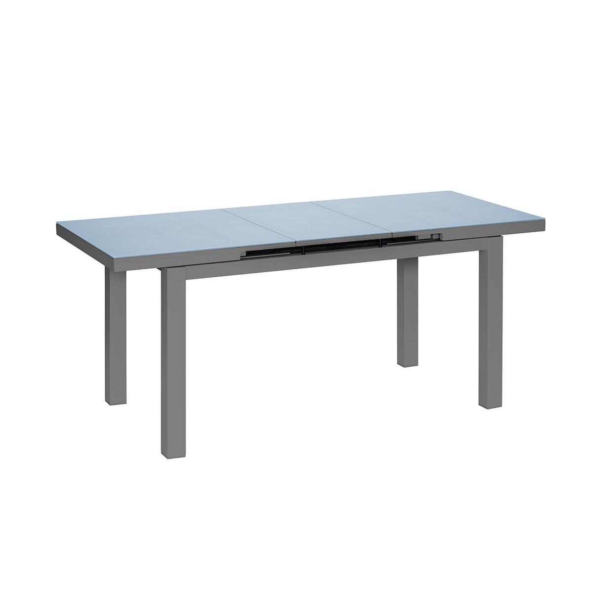 Jardiline Table à manger d'extérieur extensible en aluminium gris  Ibiza anthracite - 6/8 places - Jardiline