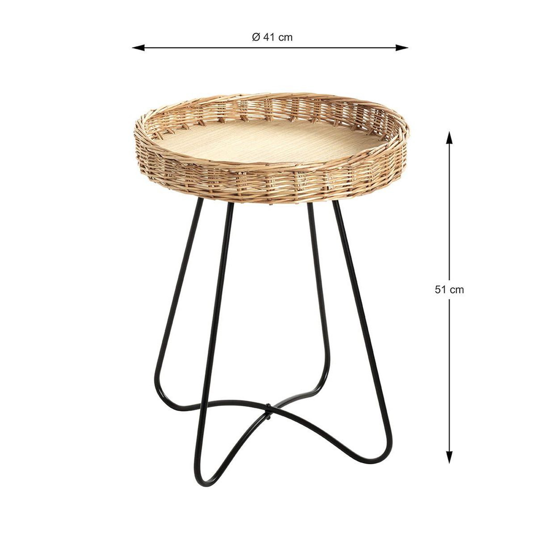 Voir la diapositive 3 : Paris Prix Table d'appoint osier  irène  51cm naturel & noir