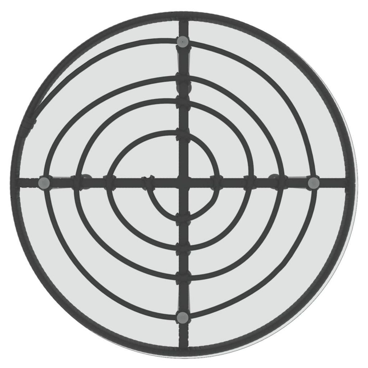 VIDAXL Table de salle a manger Noir Ø55 cm Verre trempe et acier