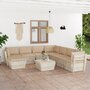 VIDAXL Salon de jardin palette 9 pcs avec coussins Epicea impregne