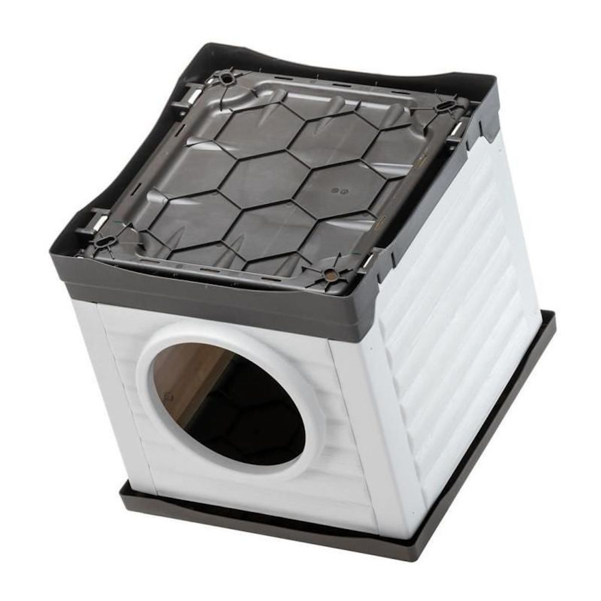 Ferplast Niche - FERPLAST - PETVILLA 50 - 38,5 x 43 x 38,5 cm - Blanc / Gris