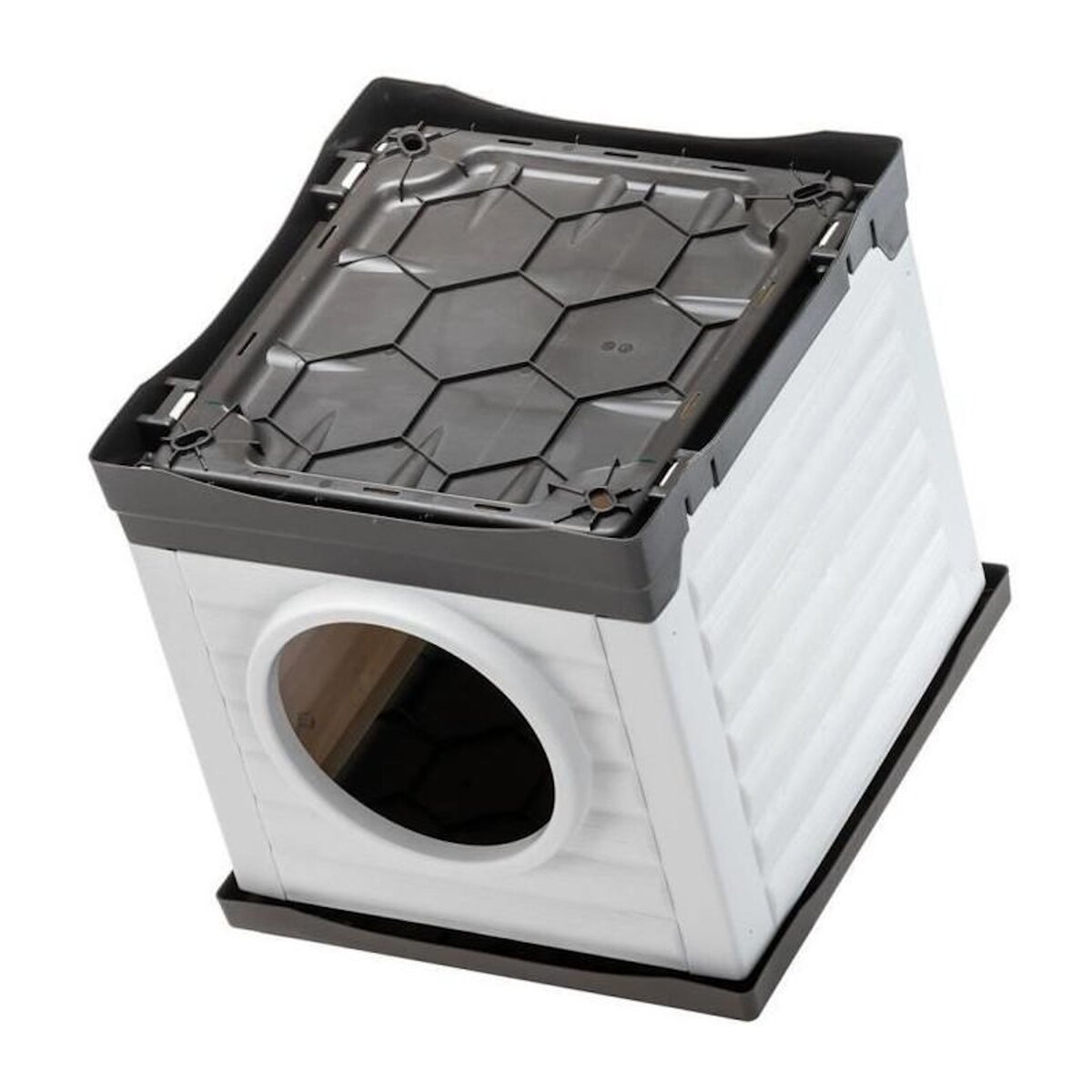 Ferplast Niche - FERPLAST - PETVILLA 50 - 38,5 x 43 x 38,5 cm - Blanc / Gris