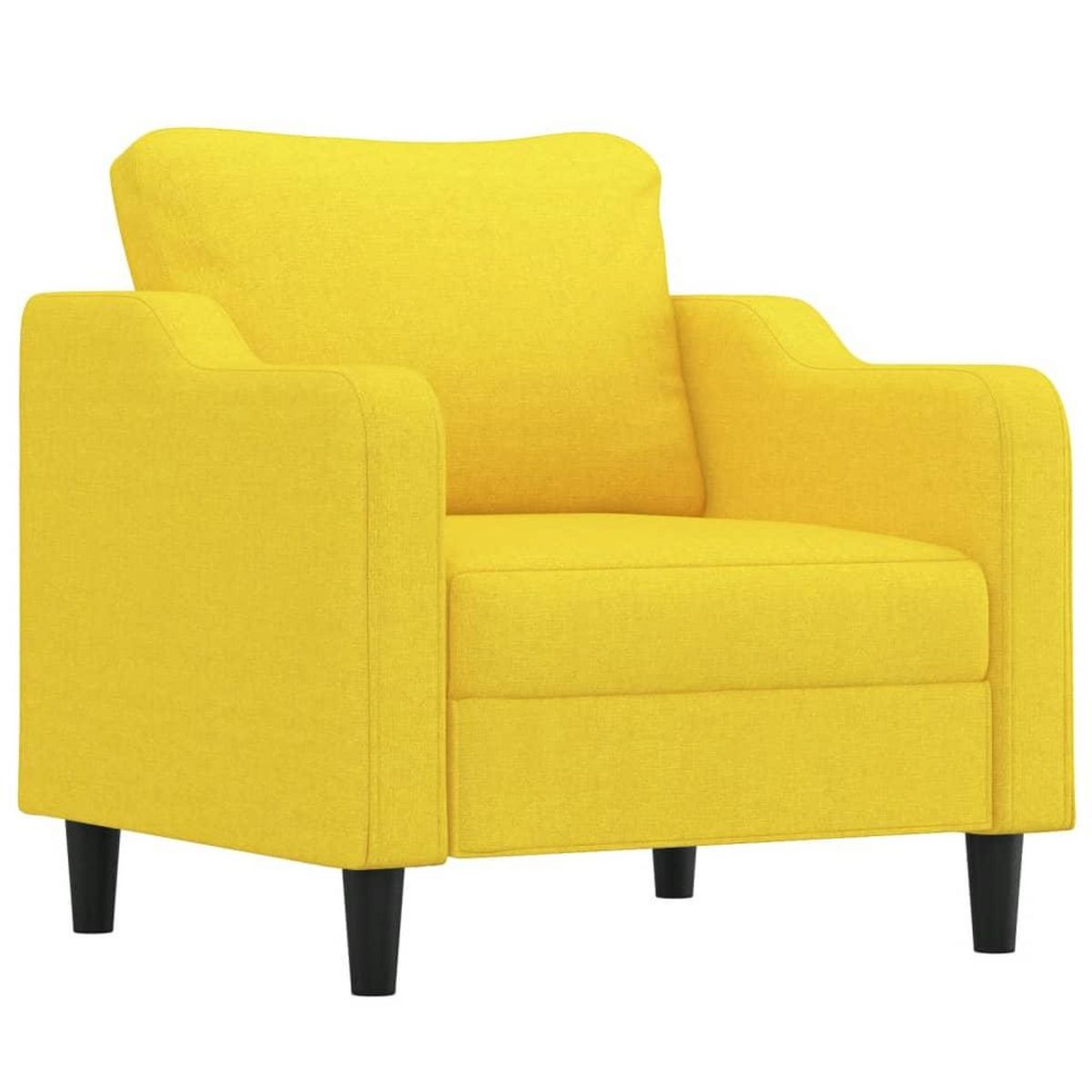 VIDAXL Fauteuil avec repose-pied Jaune clair 60 cm Tissu