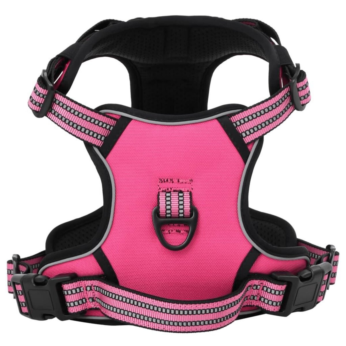 VIDAXL Harnais pour chien avec laisse et collier reglables rose XL