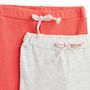 Voir la diapositive 2 : IN EXTENSO Lot de 2 pantalons coton bio bébé fille