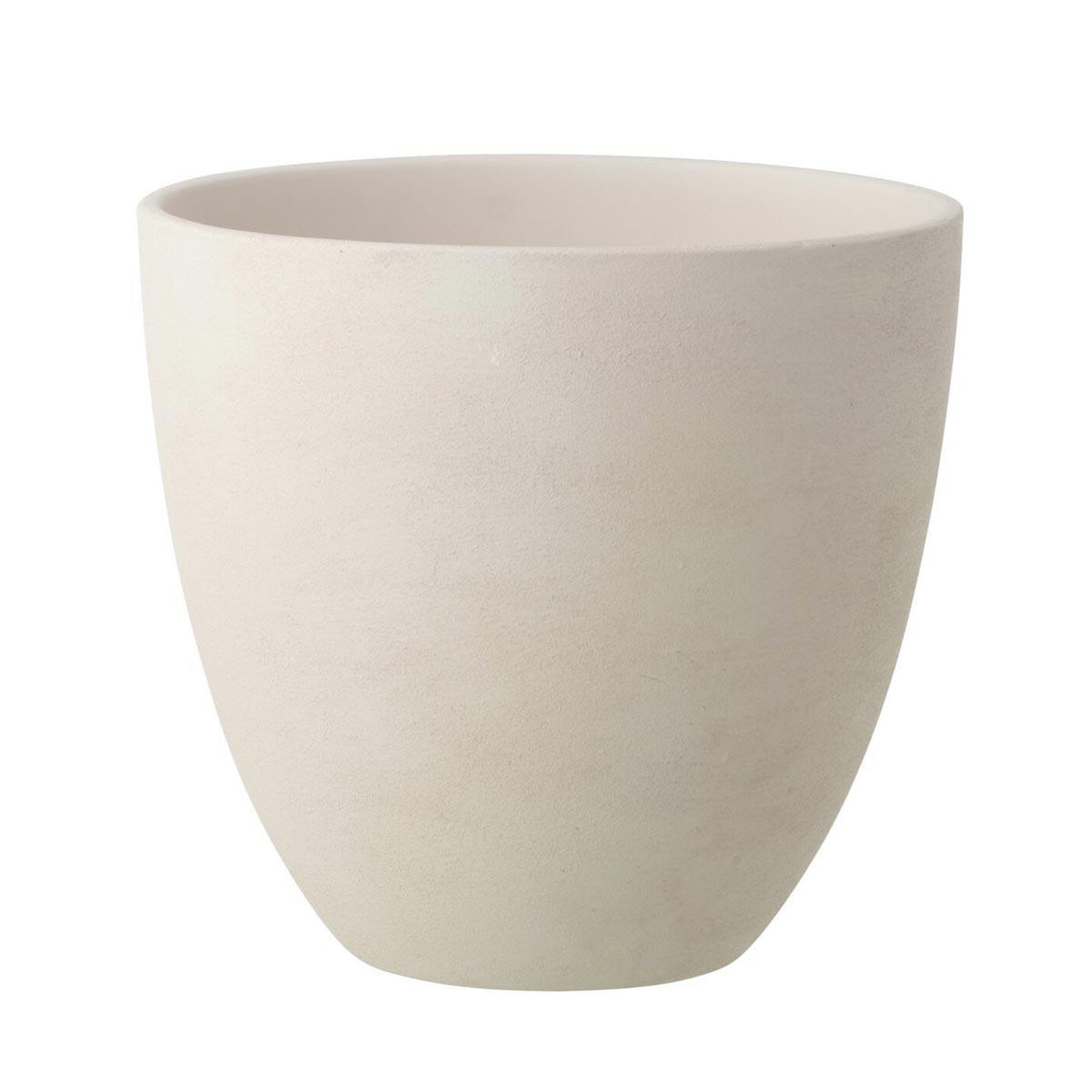 J-LINE Cache-pot rond en céramique  terra  30cm blanc