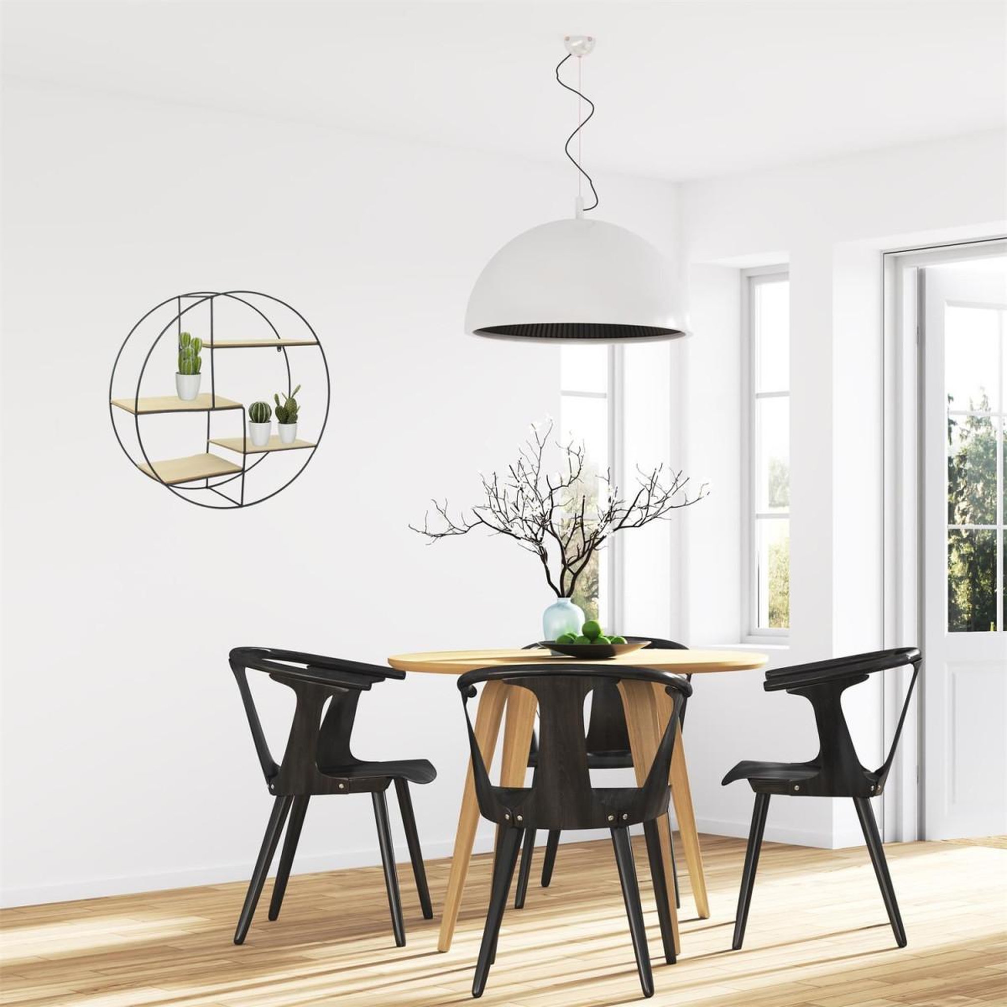 Voir la diapositive 3 : The Home Deco Factory Étagère murale design  4 niveaux  50cm naturel