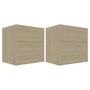 Voir la diapositive 2 : VIDAXL Tables de chevet 2pcs Chene sonoma 40x30x40cm Bois d'ingenierie