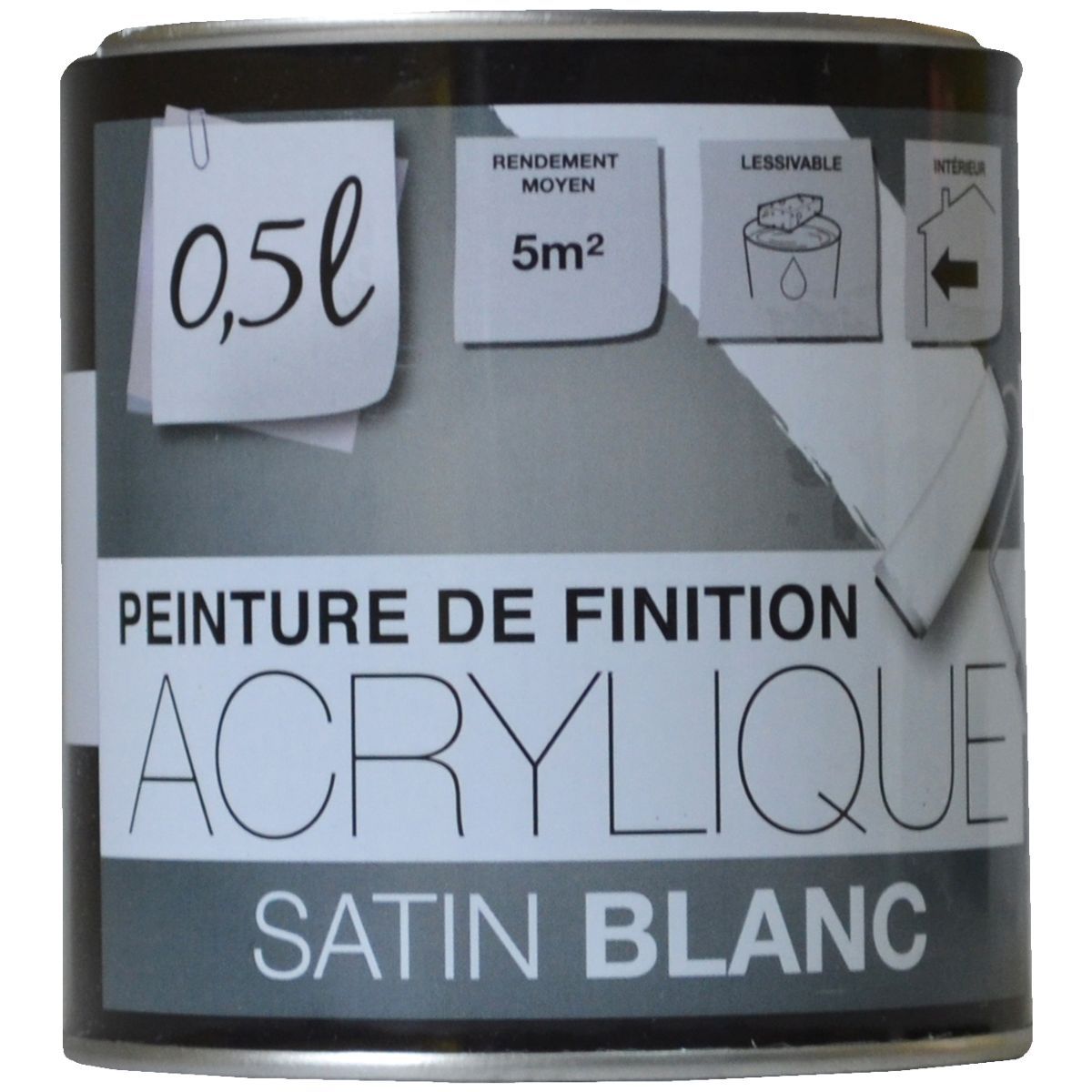 AUCHAN Peinture couleur satin blanc