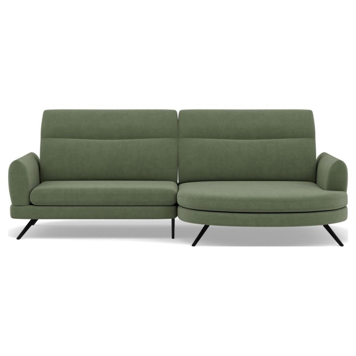 LISA DESIGN Terry - canapé d'angle droit 4 places avec têtières réglables en tissu texturé