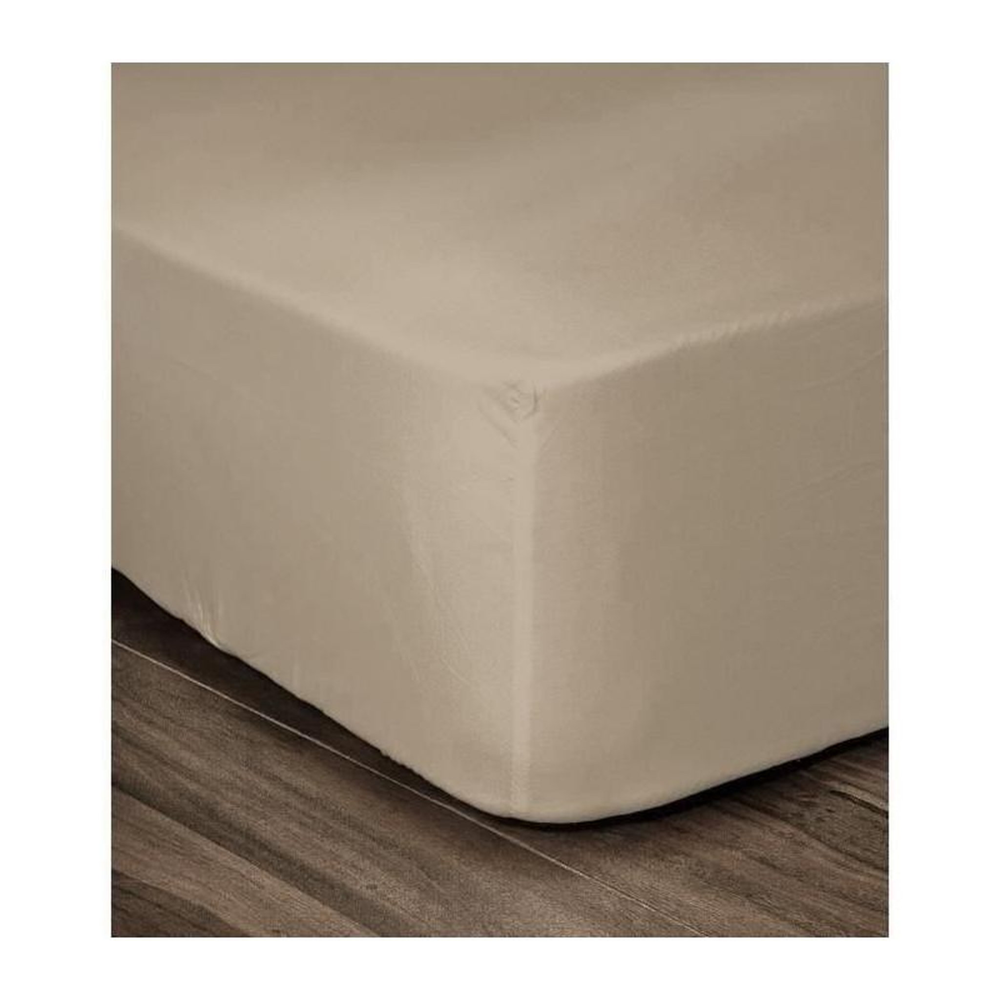 Voir la diapositive 2 : LOVELY HOME LOVELY HOME Drap Housse 100% Coton 180x200cm - Bonnet 35cm - Beige