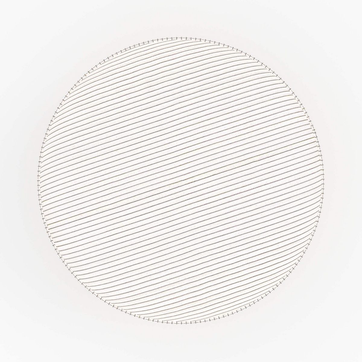 Rendez vous déco Pouf rond en velours côtelé beige - Lily