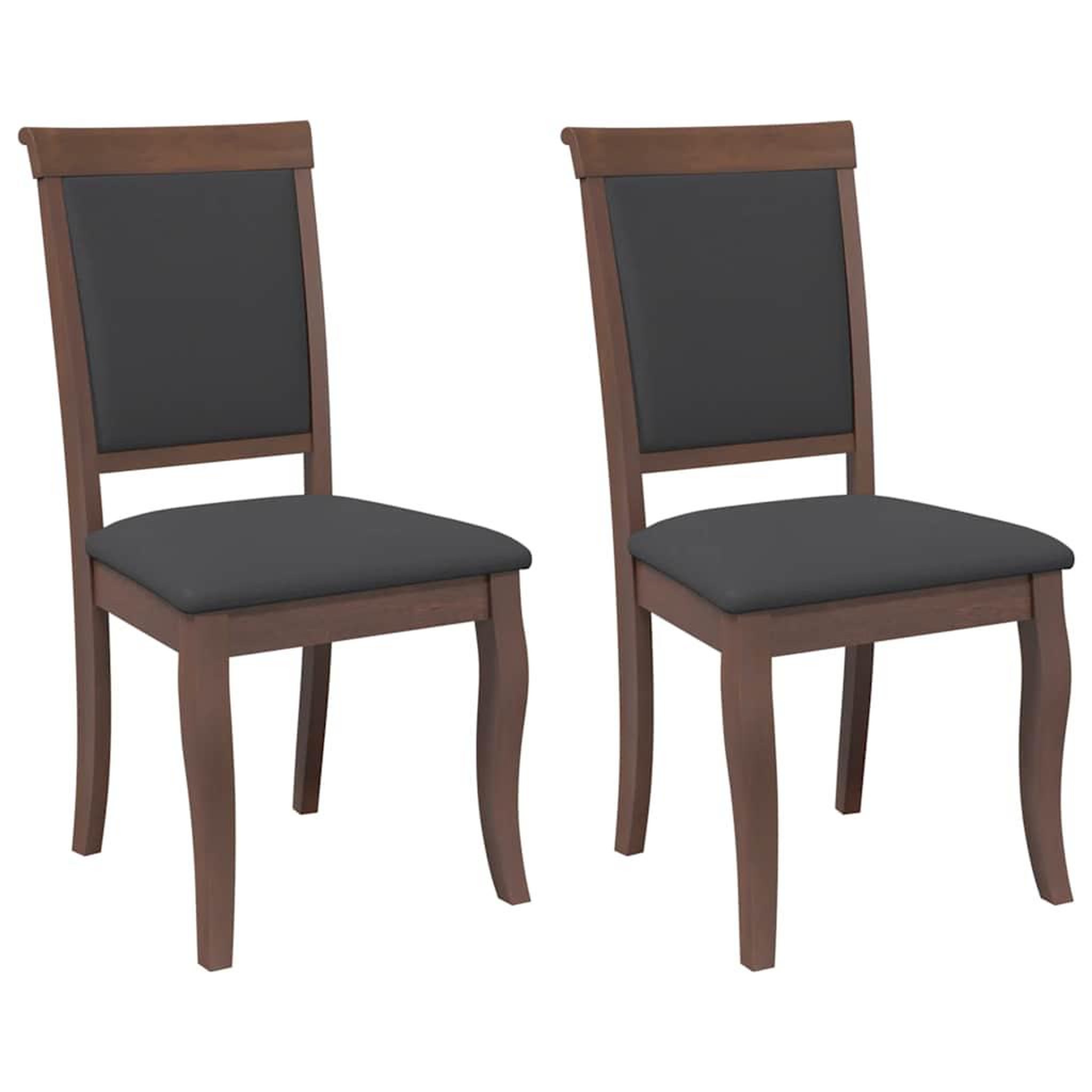 Voir la diapositive 2 : VIDAXL Chaises a manger coussins 2 pcs marron bois massif caoutchouc