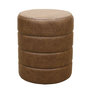 Voir la diapositive 1 : The Home Deco Factory Pouf design vintage Chester - Diam. 34 x H. 42 cm - Marron