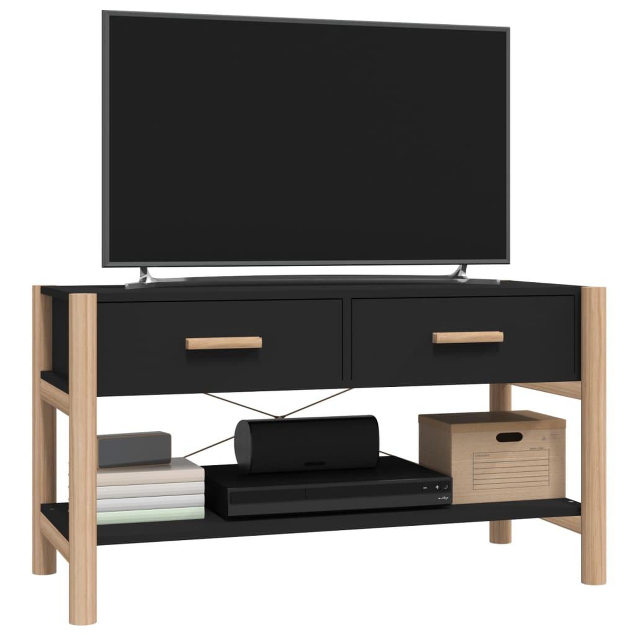 Voir la diapositive 4 : VIDAXL Meuble TV Noir 82x38x45 cm Bois d'ingenierie