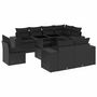 Voir la diapositive 2 : VIDAXL Salon de jardin 9 pcs avec coussins noir resine tressee