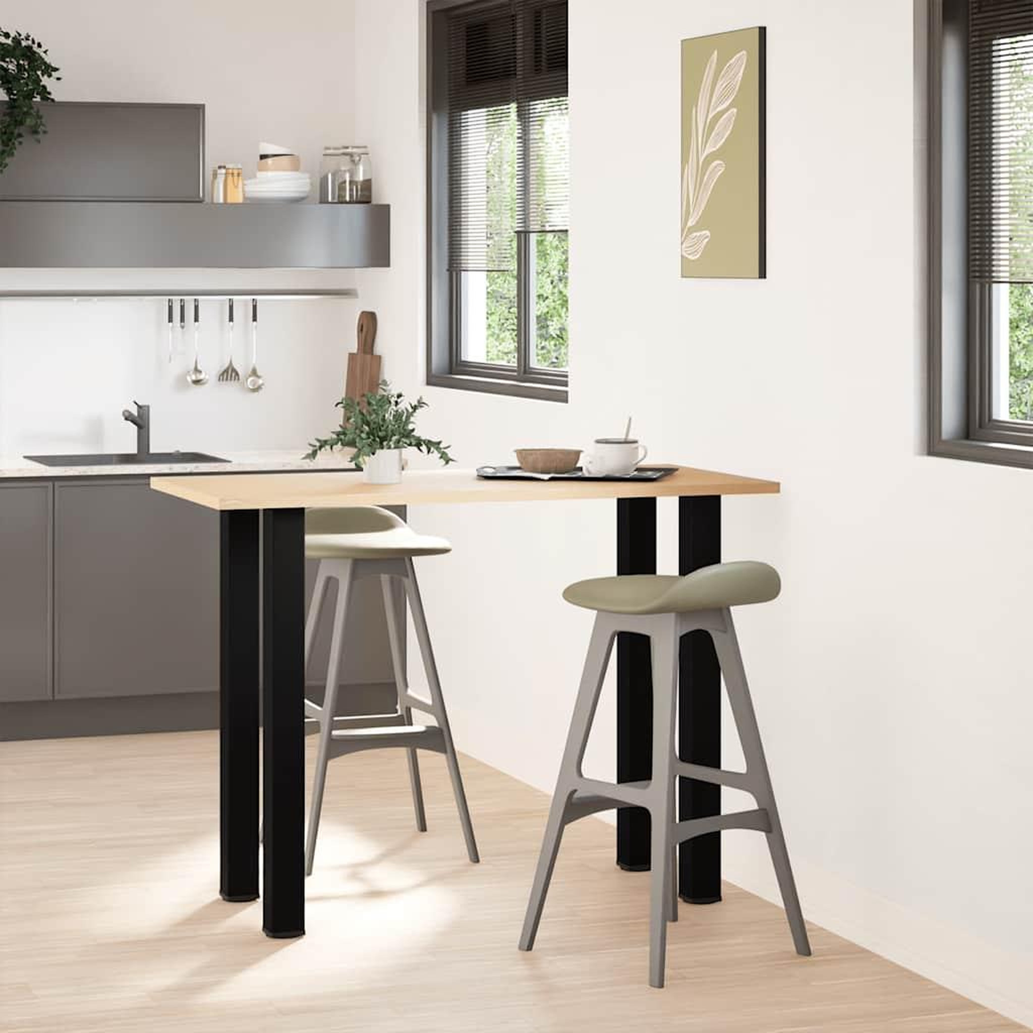 Voir la diapositive 3 : VIDAXL Pieds de table basse noir 4 pcs 100-102 cm acier