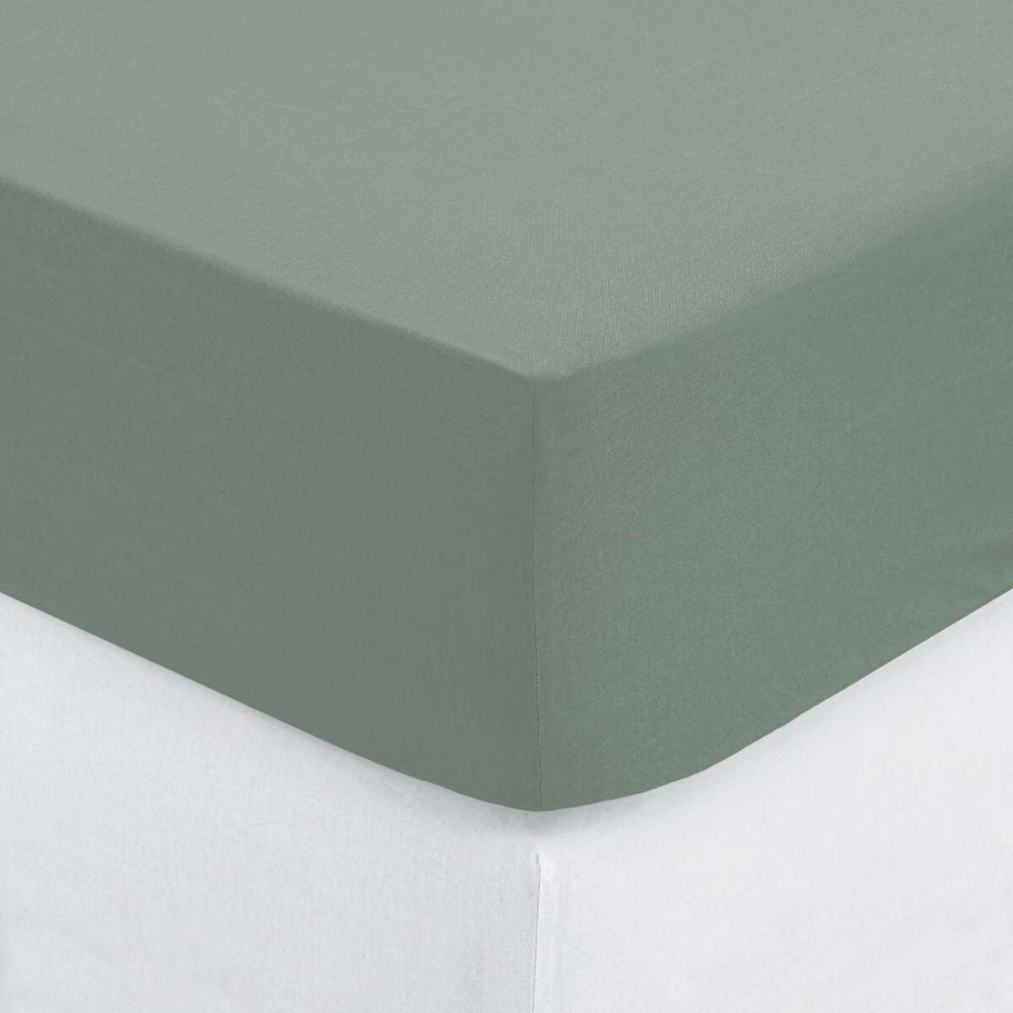ATMOSPHERA Drap housse 2 personnes - 100% Coton - 140 x 190 cm - Celadon