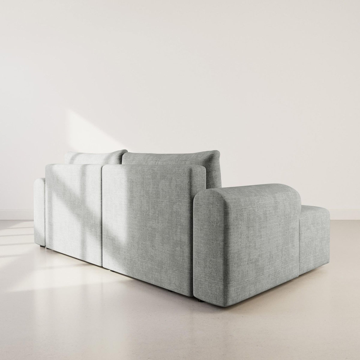 BEST MOBILIER Rebecca - canapé d'angle gauche 4 places convertible avec coffre en velours texturé