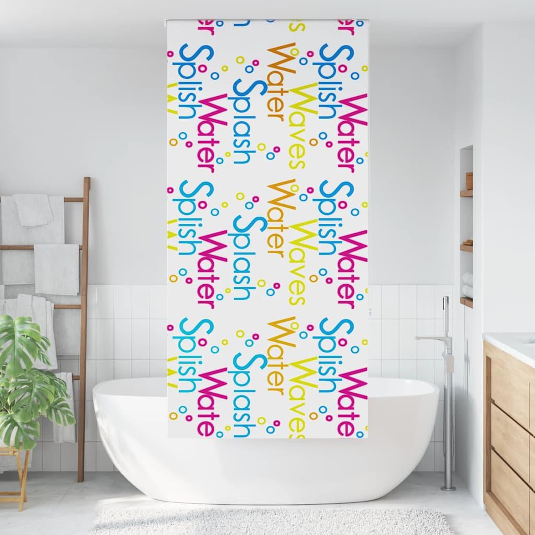 Voir la diapositive 2 : VIDAXL Store enrouleur de douche 100x240 cm largeur du tissu 96 cm