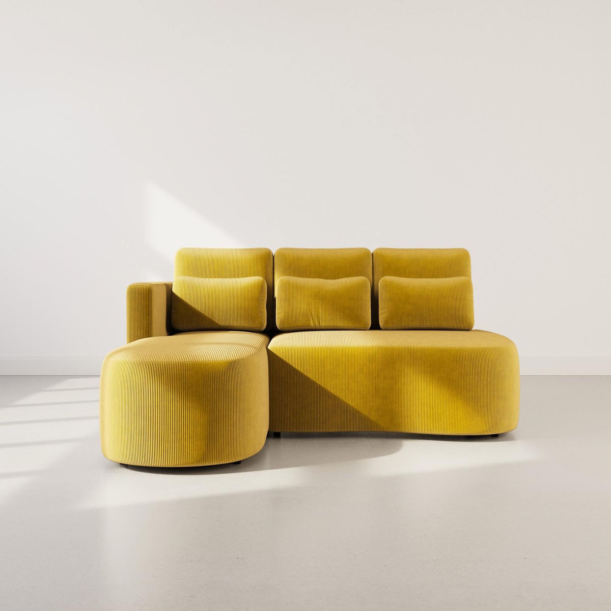 LISA DESIGN Mahina - canapé d'angle gauche 4 places convertible avec coffre en velours côtelé