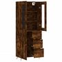 Voir la diapositive 4 : VIDAXL Buffet haut Chene fume 69,5x34x180 cm Bois d'ingenierie