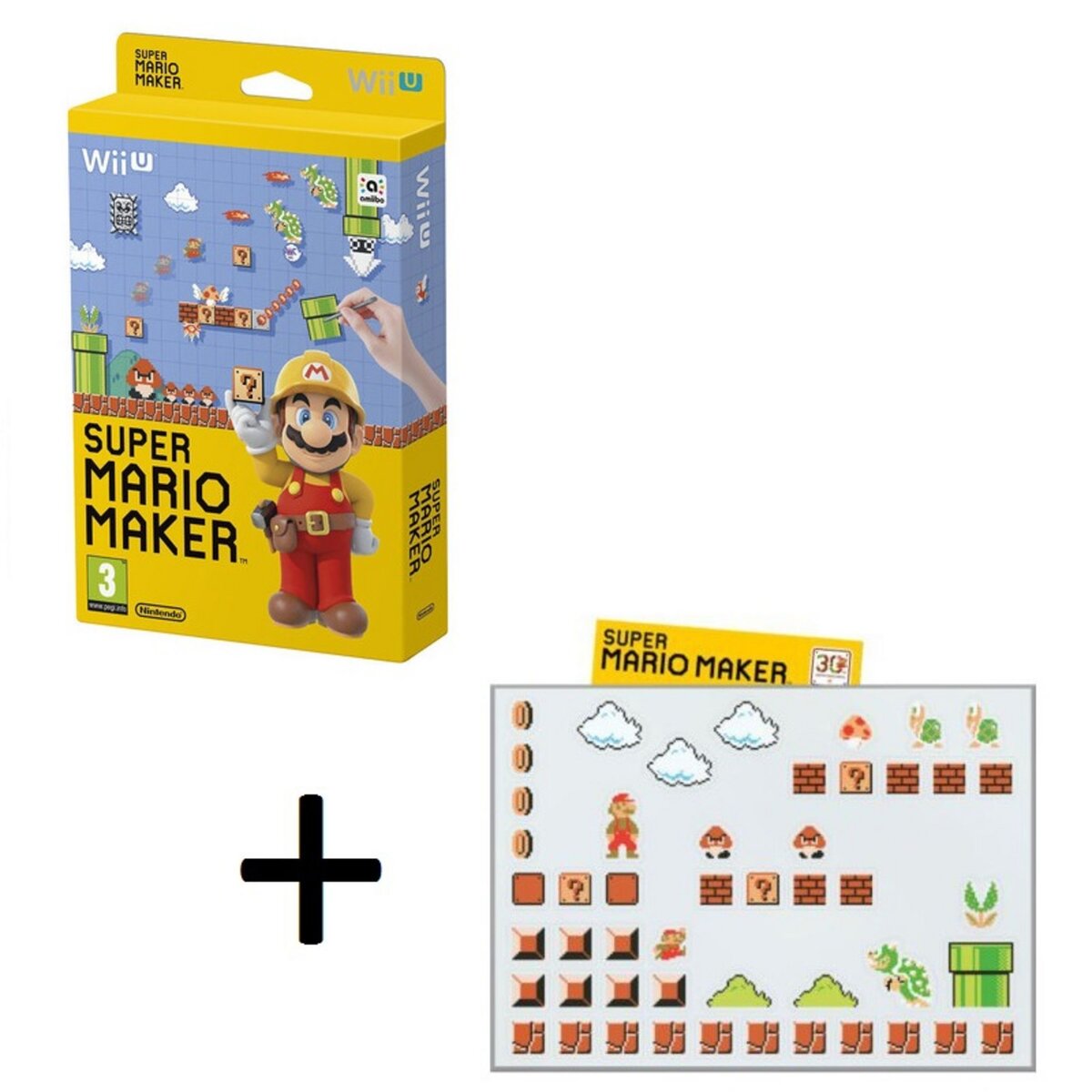 Super Mario Maker Wii U - Jeu + Artbook + Planche de magnet Super Mario Maker