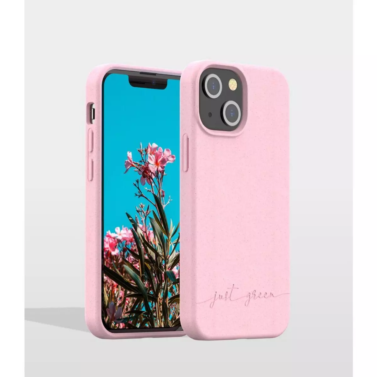 JUST GREEN Coque iPhone 13 mini Bio rose