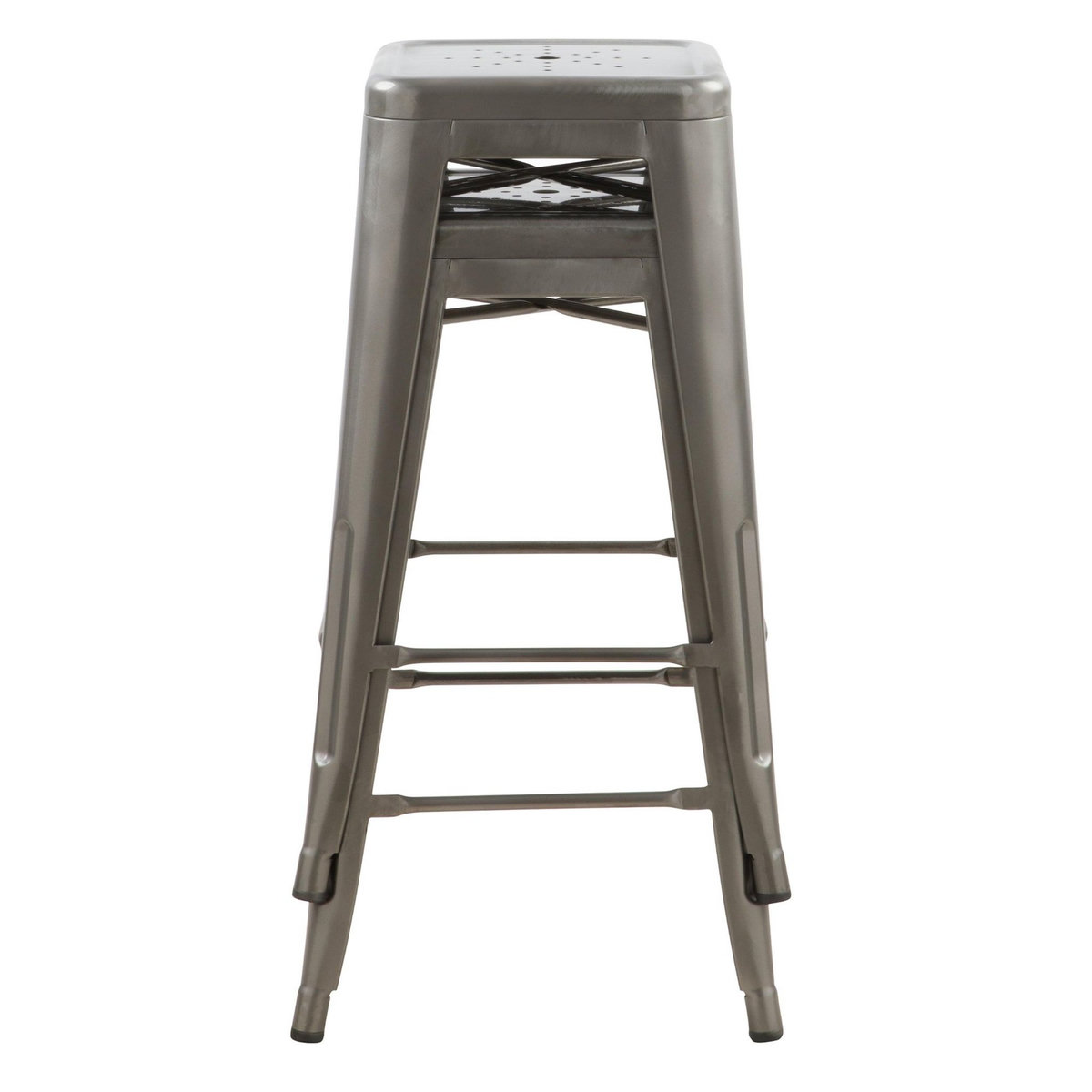 Rendez vous déco Lot de 2 tabourets pour îlot central 66 cm en métal chrome brillant - Indus