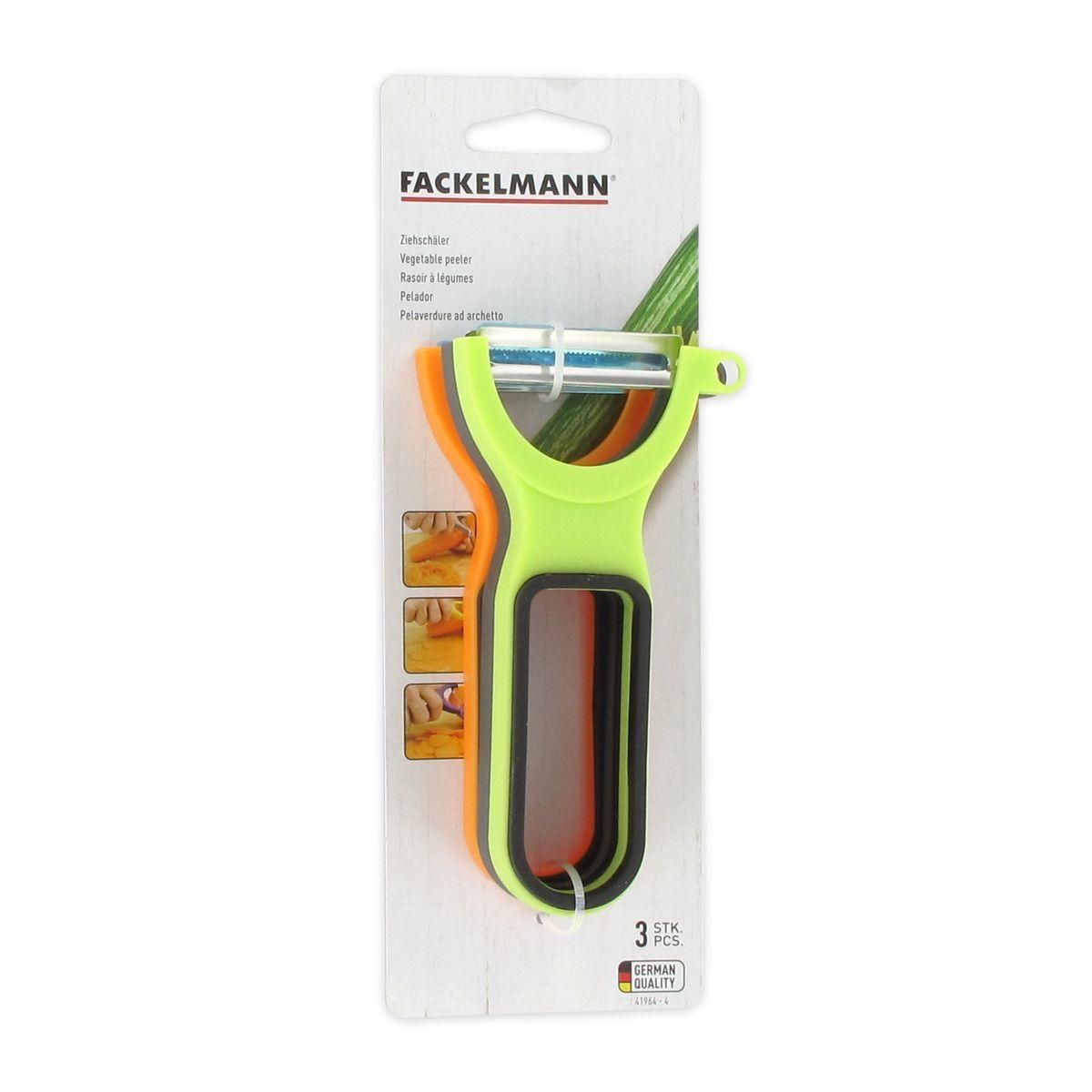 Fackelmann Lot de 3 rasoirs à légumes 13 cm Fackelmann Colors Edition