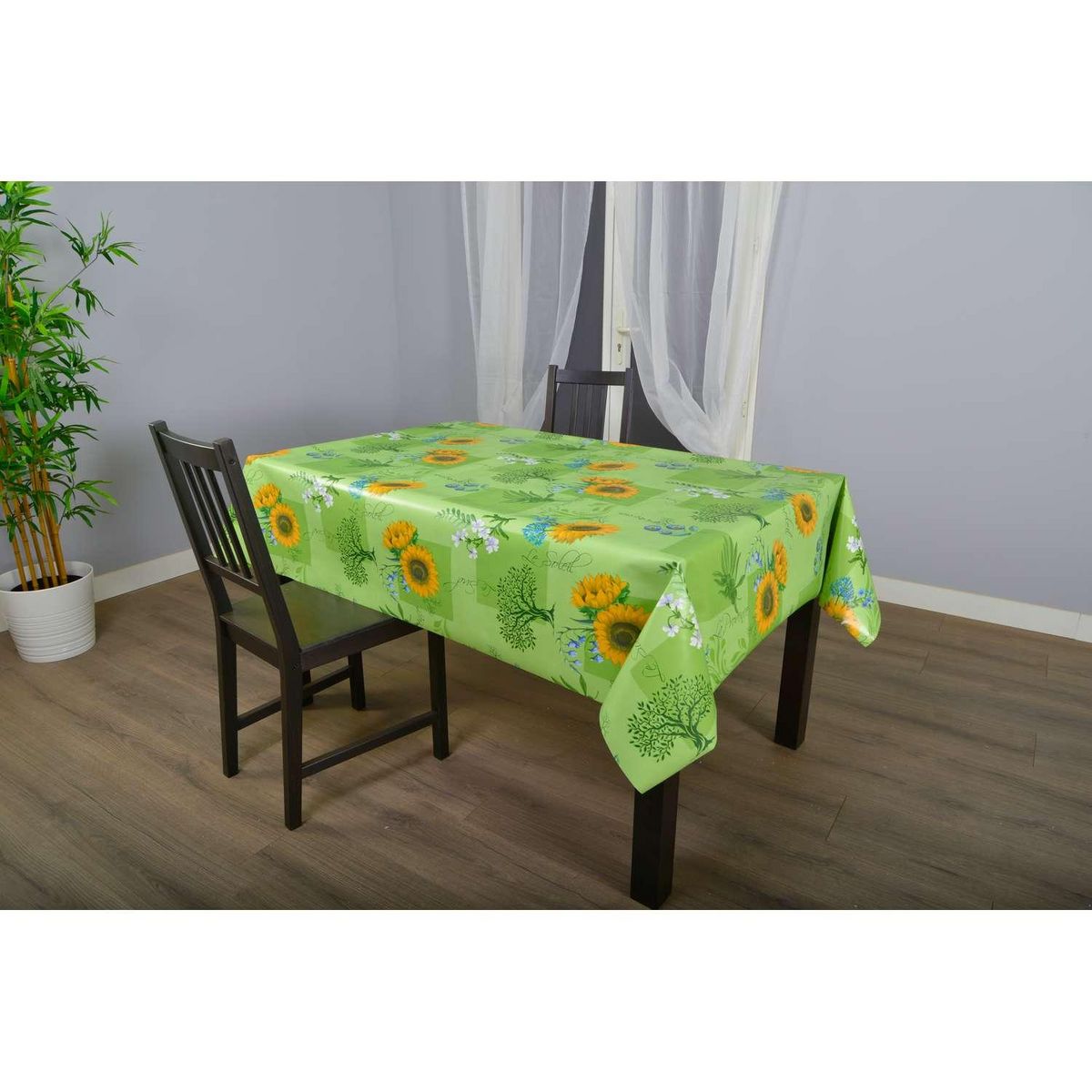 HABITABLE Nappe en toile cirée rectangulaire Gap - 140 x 250 cm - Vert