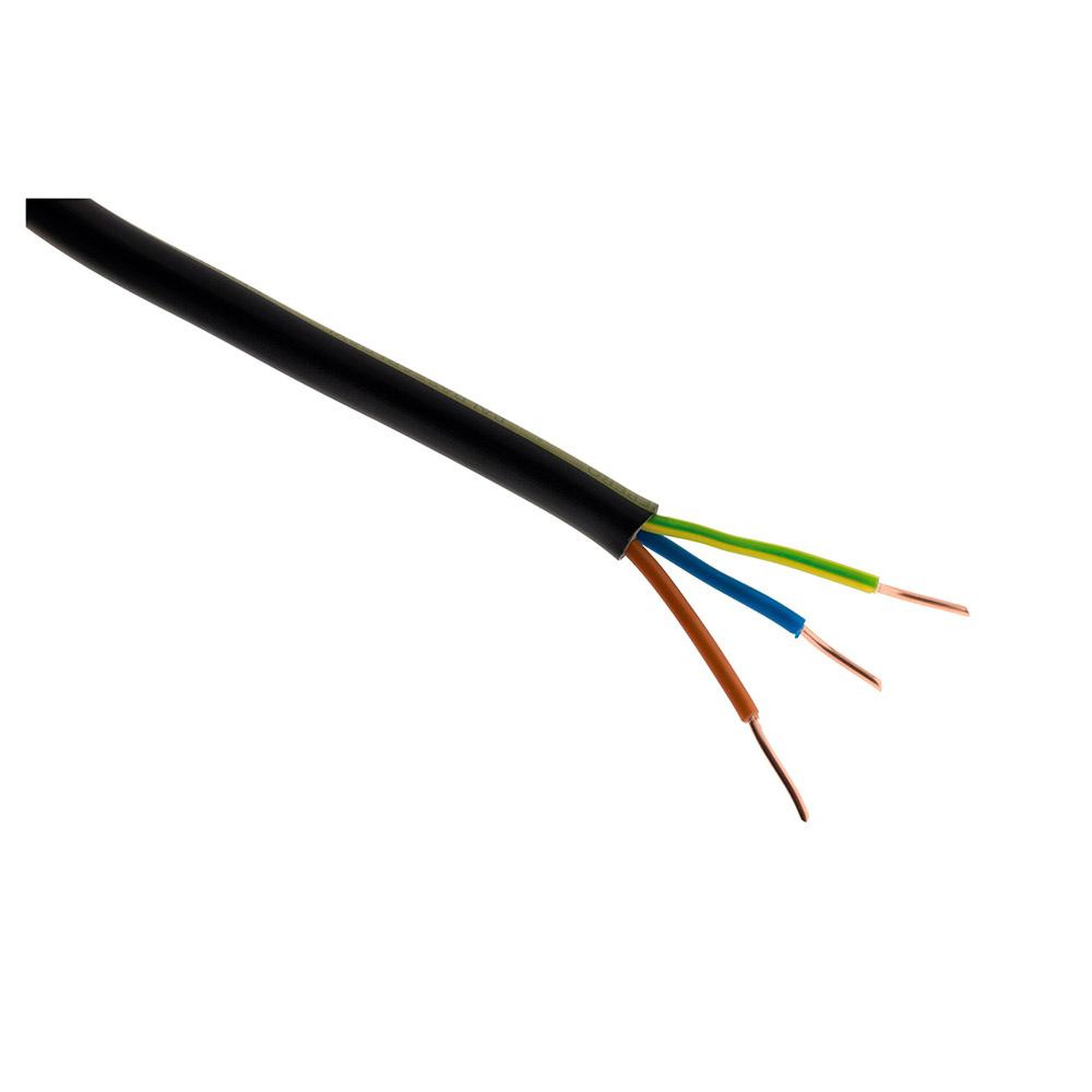 Voir la diapositive 2 : ZENITECH Câble d'alimentation électrique U1000R2V 3G2,5 Noir - 10m
