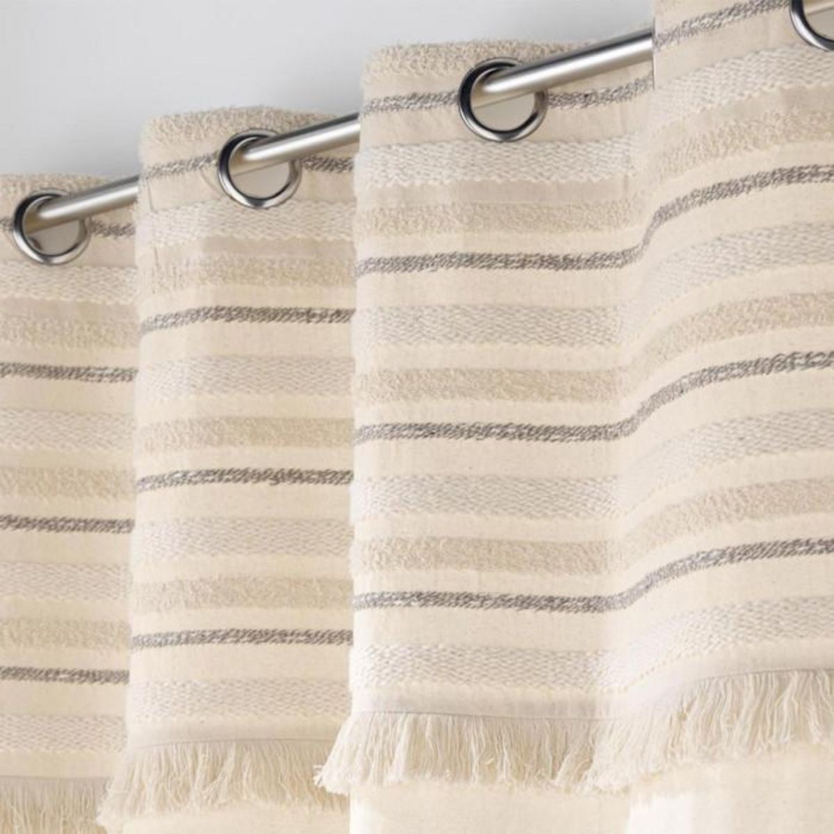 Paris Prix Rideau à Œillets Avec Franges  Atlas  140x180cm Naturel