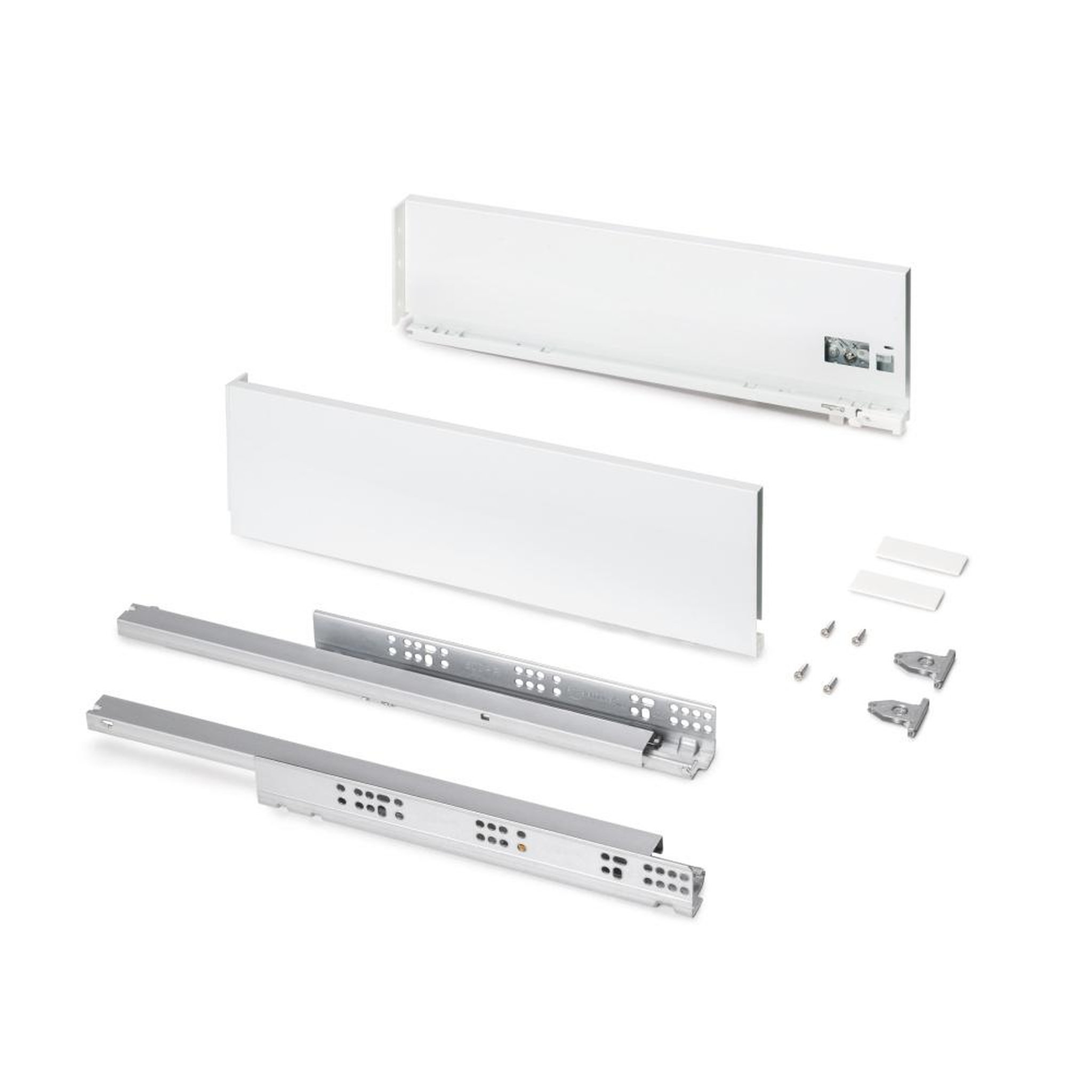 EMUCA SRL Tiroir extérieur Protone 30kg  -  coulisses à sortie totale et fermeture amortie -  hauteur 131mm -  profondeur 500mm -  Acier -  Peint en blanc