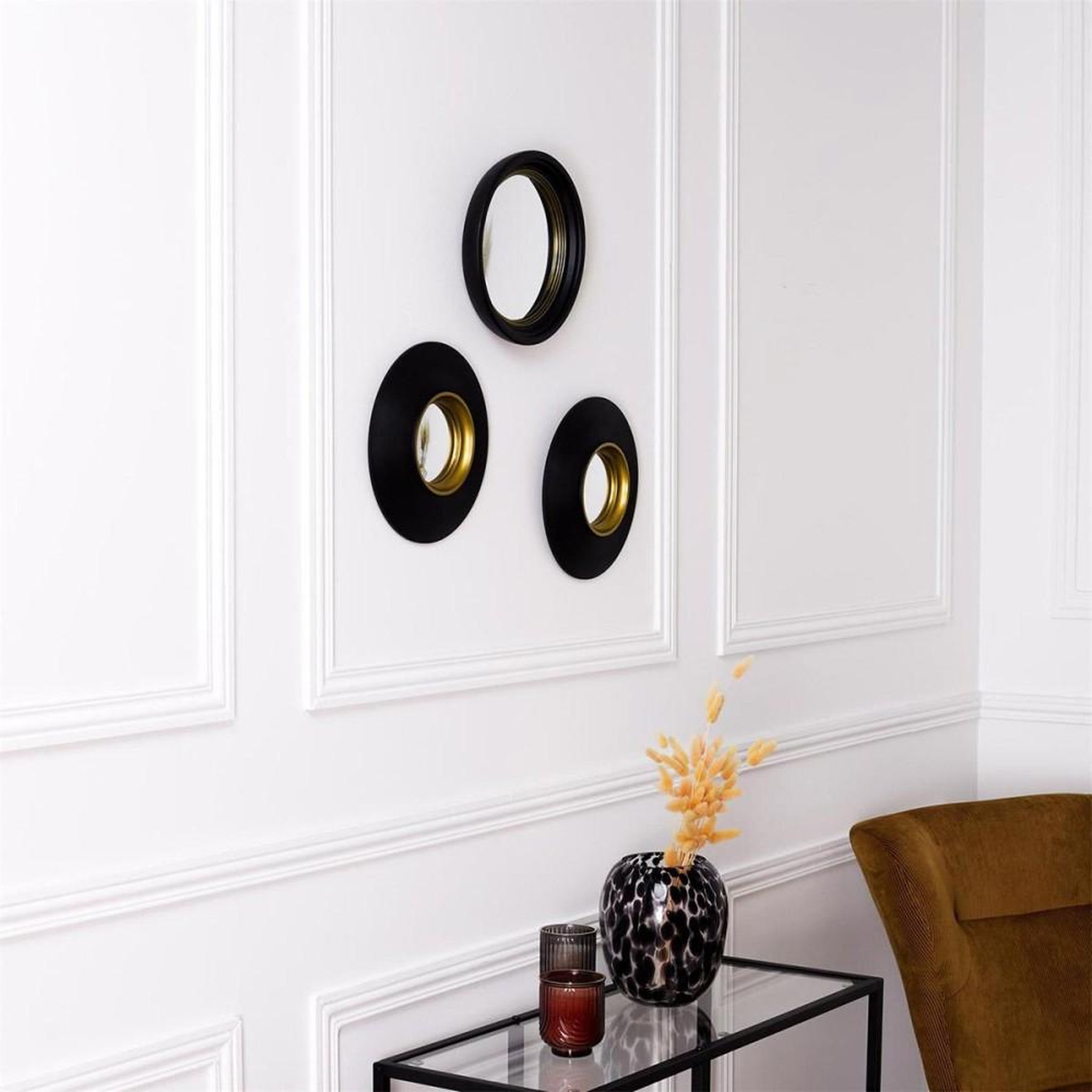 Voir la diapositive 2 : The Home Deco Factory Lot de 3 miroirs convexes Oko D25