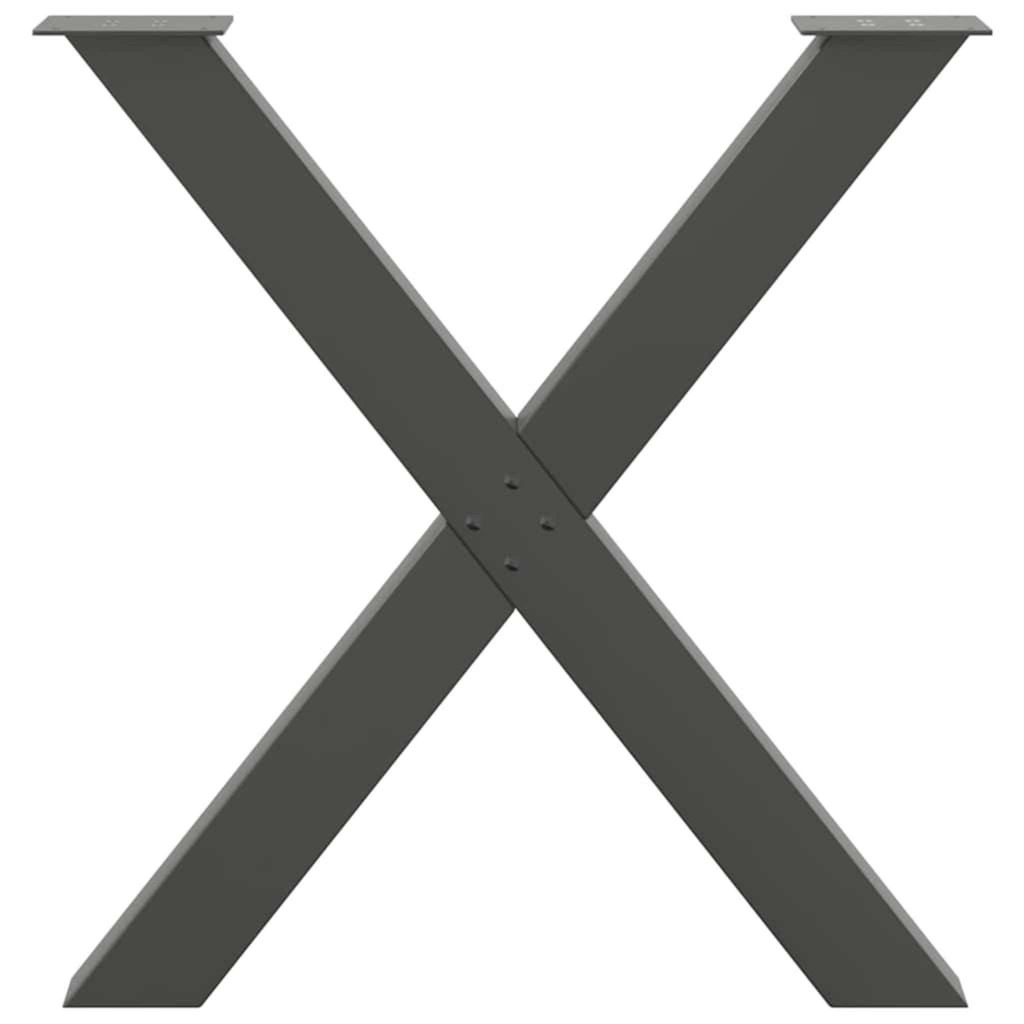 Voir la diapositive 5 : VIDAXL Pieds de table a manger forme de X 3 pcs 80x(72-73) cm acier