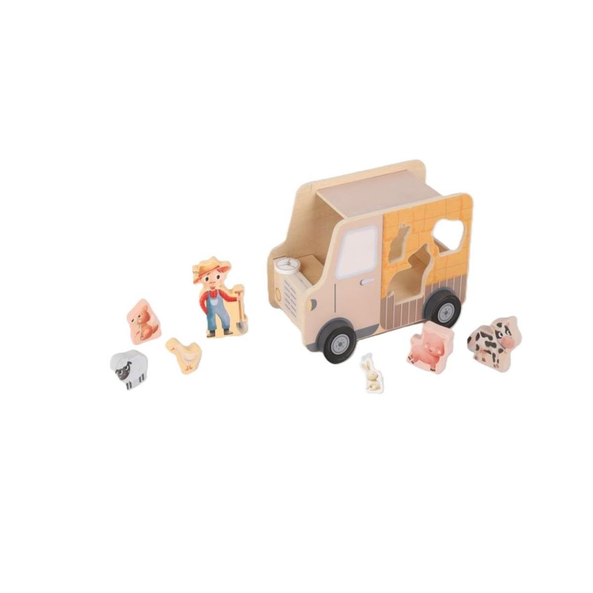 ELINELI Voiture en bois 2en1 animaux jeep puzzle