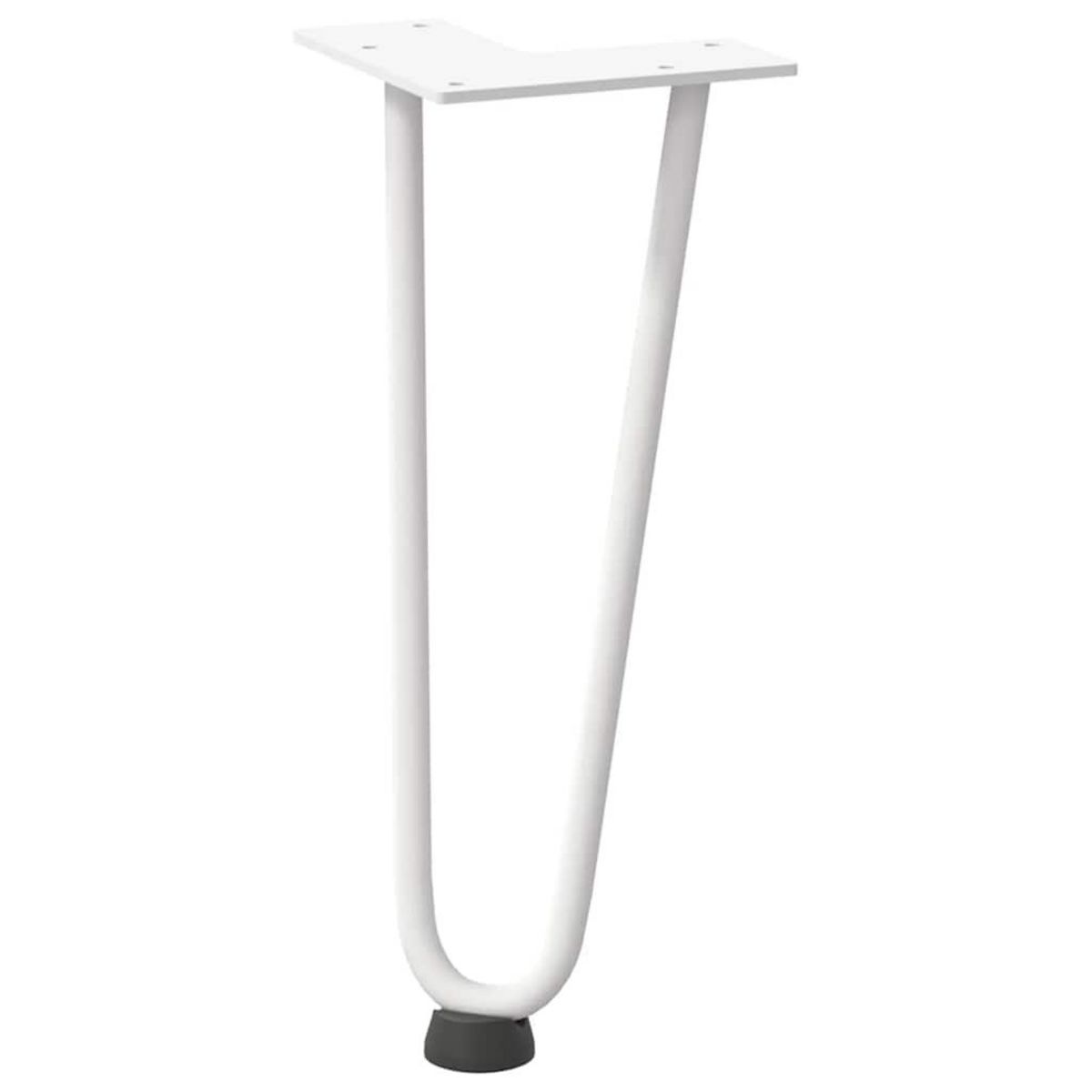 VIDAXL Pieds de table en forme d'epingle a cheveux 4 pcs blanc 30 cm