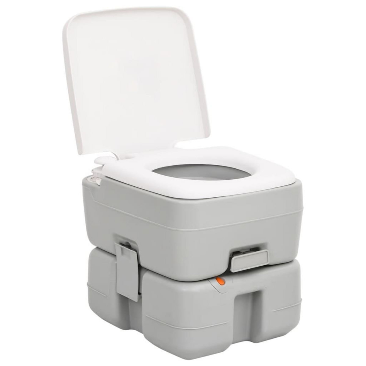 VIDAXL Toilette de camping portable gris et blanc 15+10 L PEHD