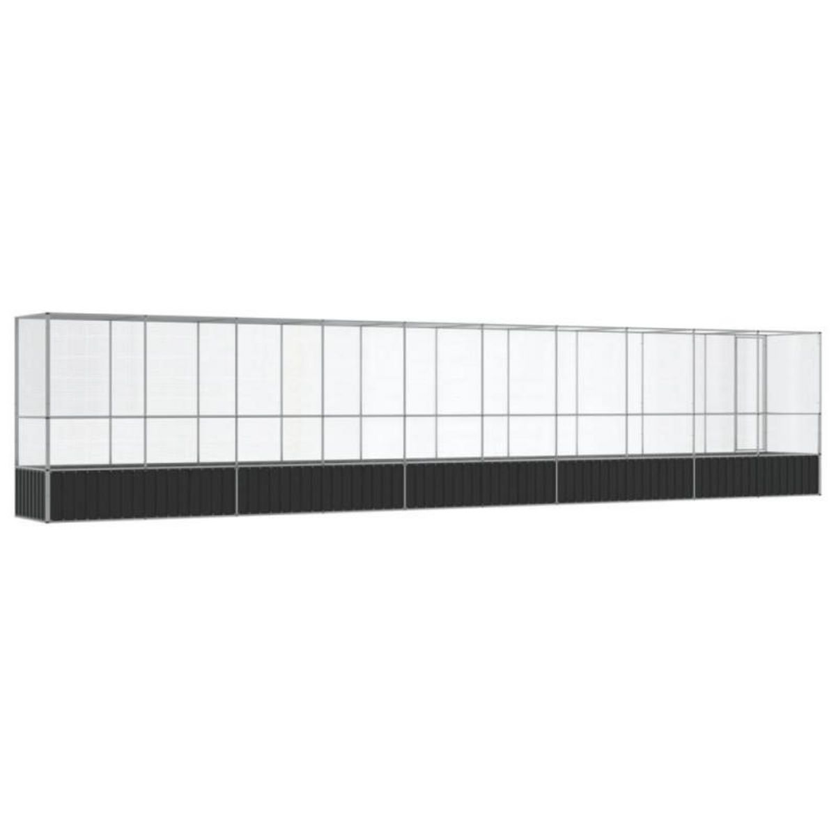 VIDAXL Volière avec extension argenté 1042,5x107x212 cm acier