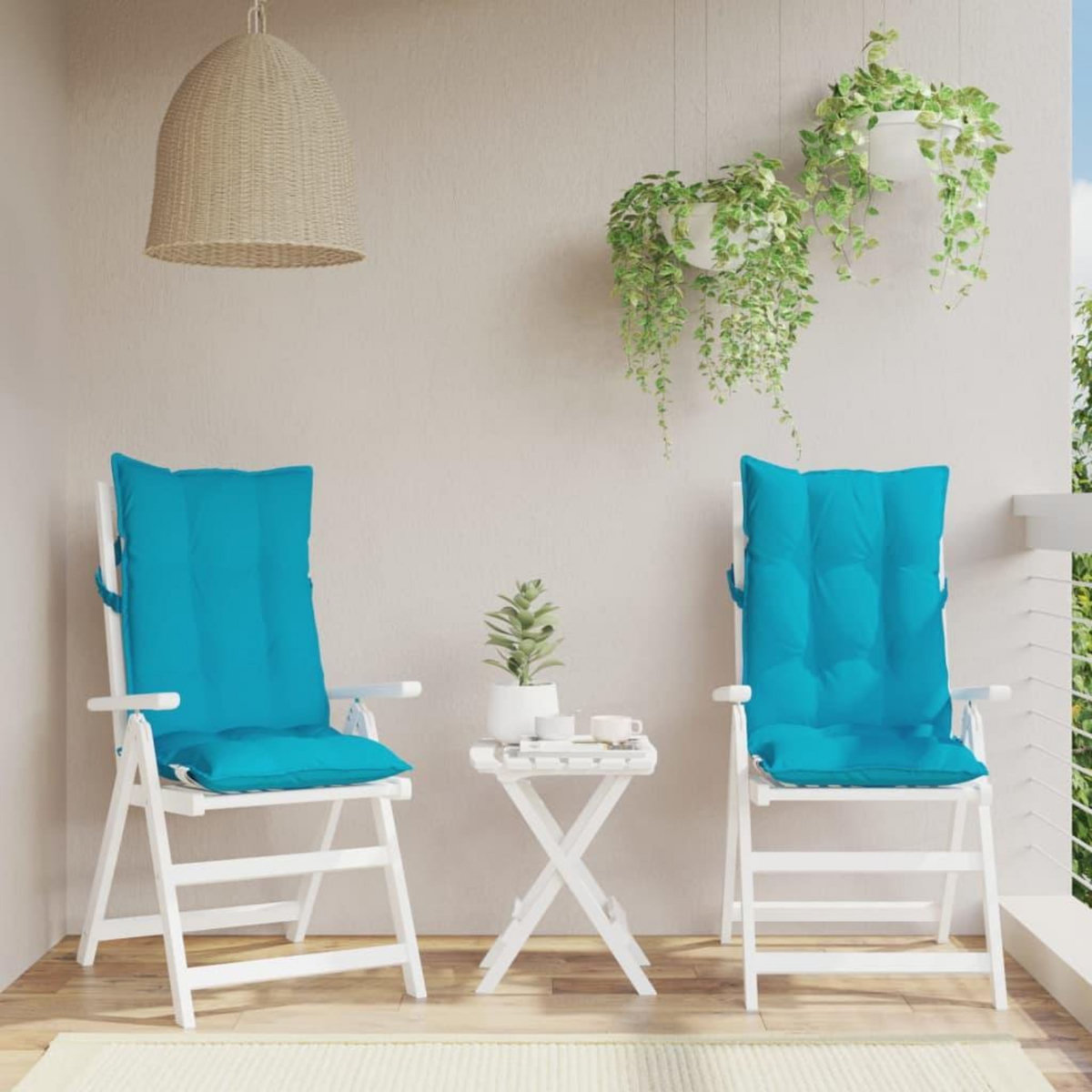 VIDAXL Coussins de chaise a dossier haut lot de 2 turquoise