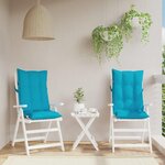 VIDAXL Coussins de chaise a dossier haut lot de 2 turquoise
