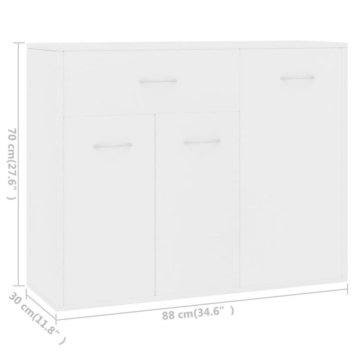 VIDAXL Buffet Blanc 88x30x70 cm Bois d'ingenierie