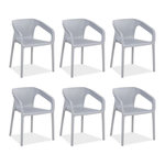 HomeStyle4U Lot de 6 chaises jardin en gris