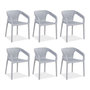 Voir la diapositive 1 : HomeStyle4U Lot de 6 chaises jardin en gris
