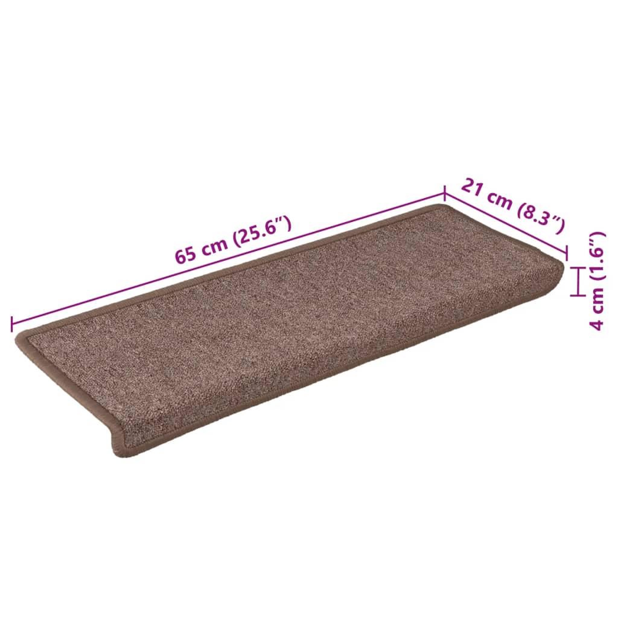 Voir la diapositive 6 : VIDAXL Tapis d'escalier 15 pcs 65x21x4 cm Marron
