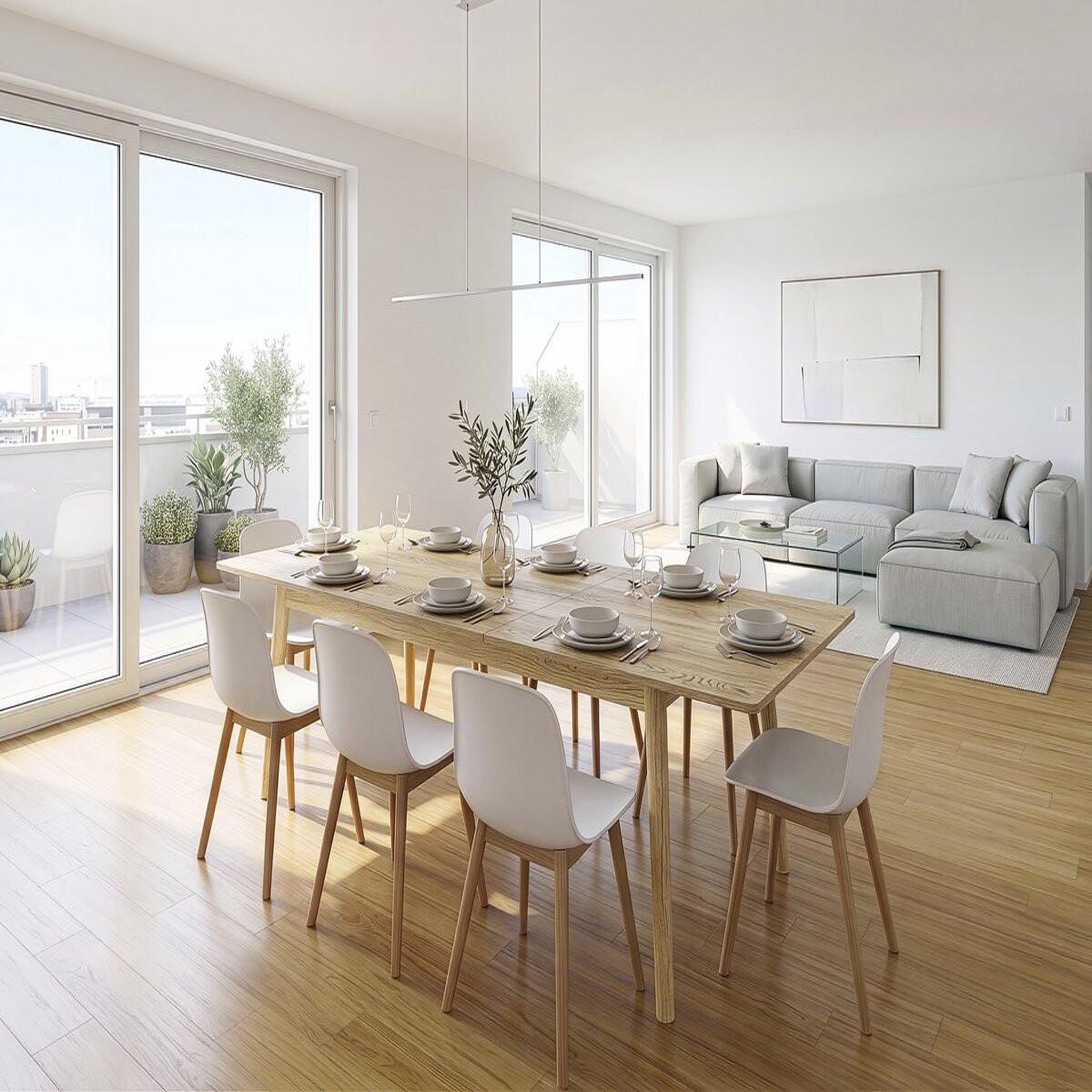 Voir la diapositive 2 : Habitat et Jardin Table repas extensible en bois 160/210 cm  Prisma  - 8 places - Beige