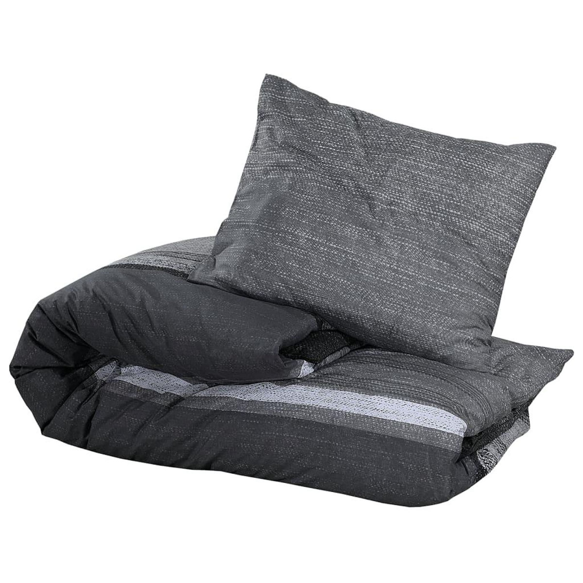 VIDAXL Ensemble de housse de couette gris fonce 155x220 cm Coton