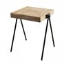 MACABANE ROBIN - Table d'appoint bois carrée bois Manguier pieds métal noir 'COMPAS'