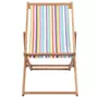 VIDAXL Chaise pliable de plage Tissu et cadre en bois Multicolore